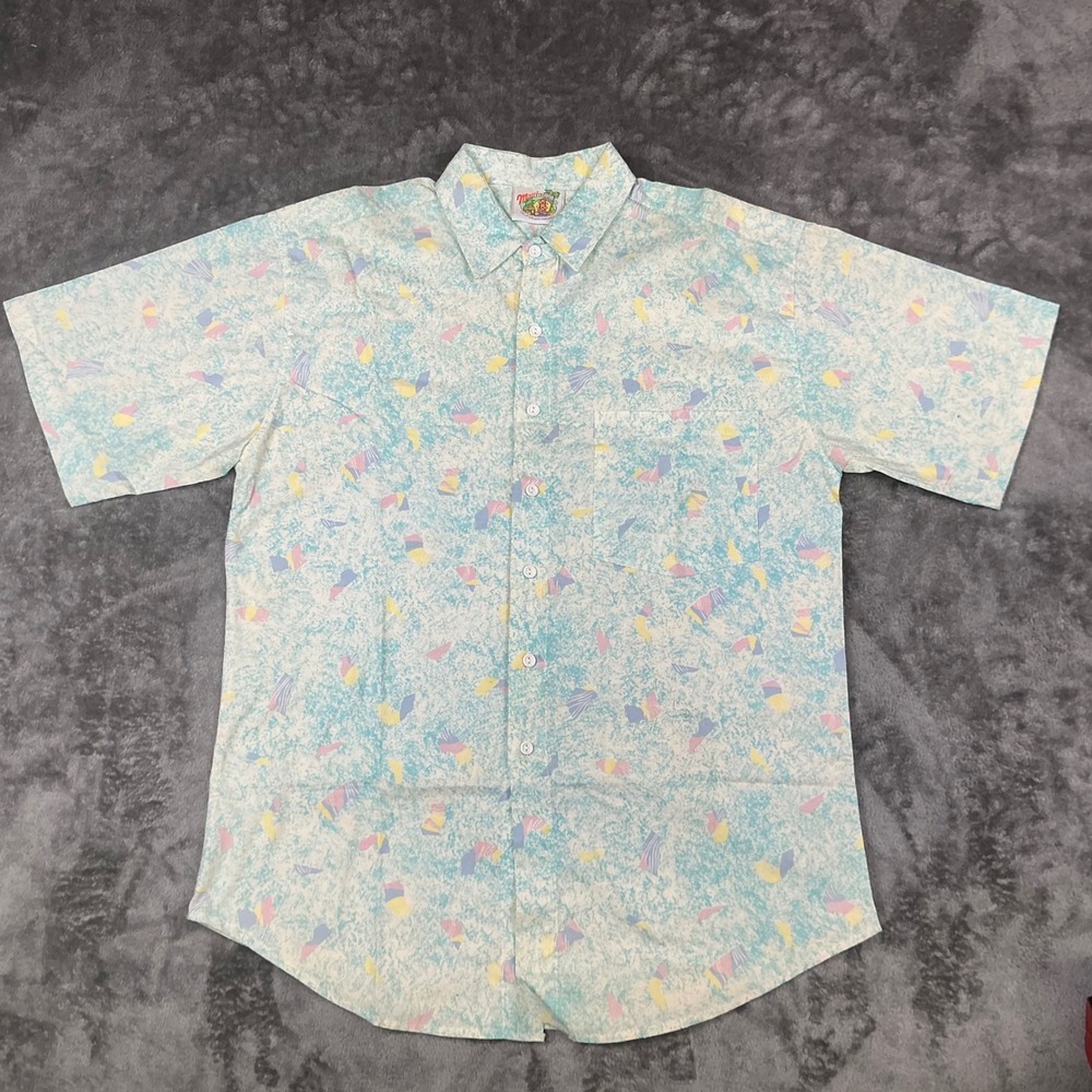 Maui Trading Co Hawaiian Shirt Mens Pastel Abstract Print Short Sleeve Button Up